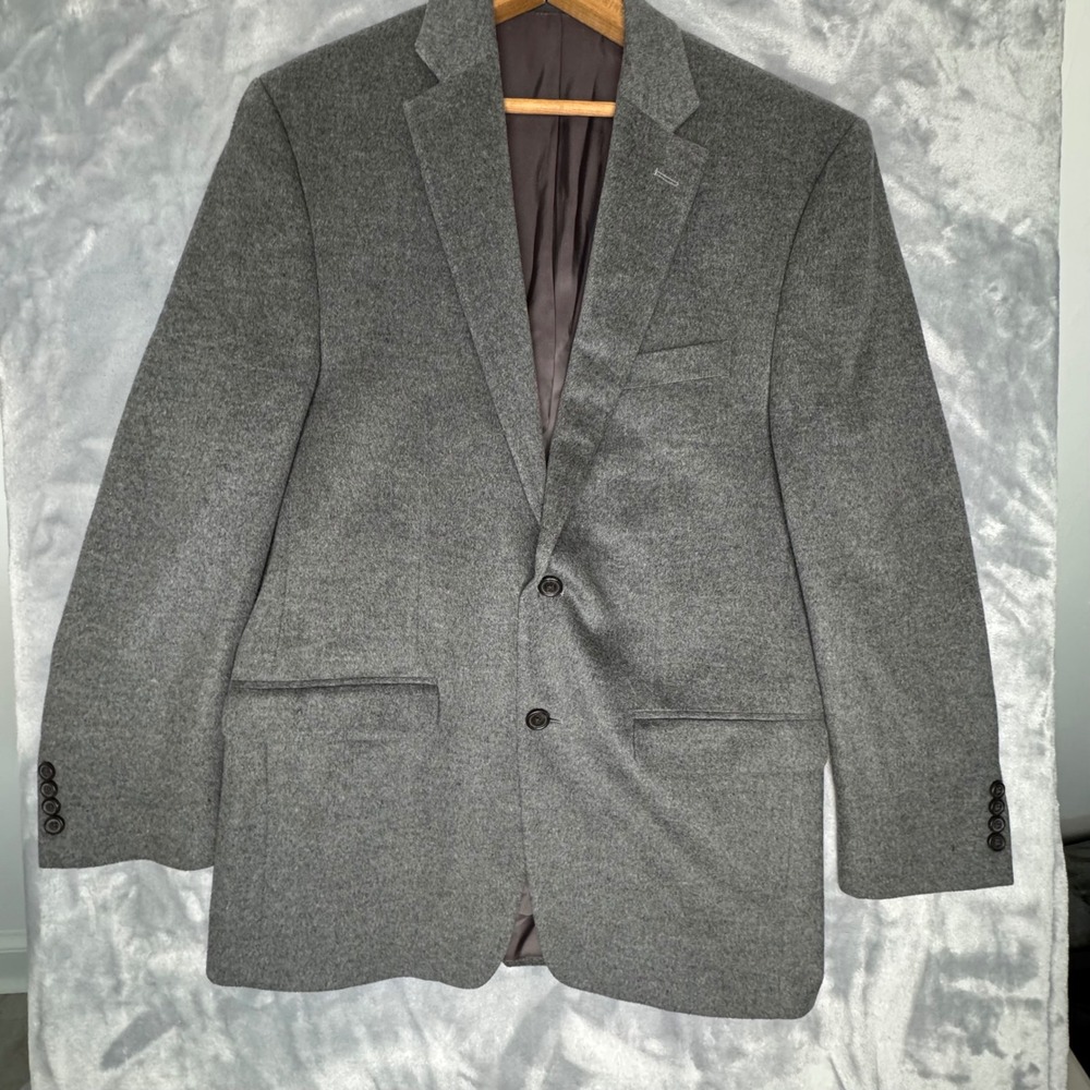 Lauren Ralph Lauren‎ Mens 40R Silk Wool Cashmere Blazer Grey Sport Coat 2-Button